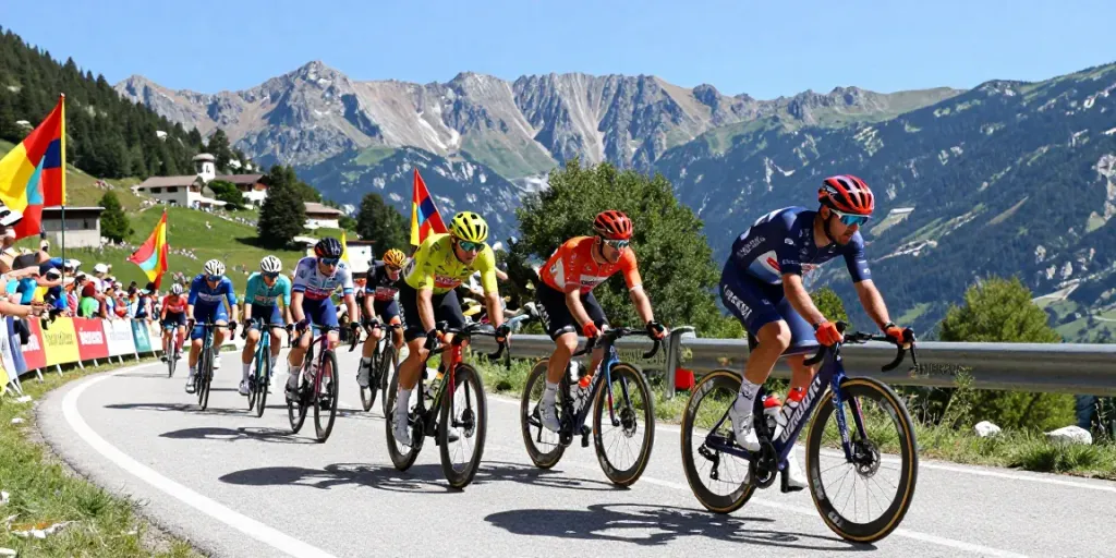 Gare di ciclismo durante la Vuelta a España 2026 con ciclisti in azione e tifosi.